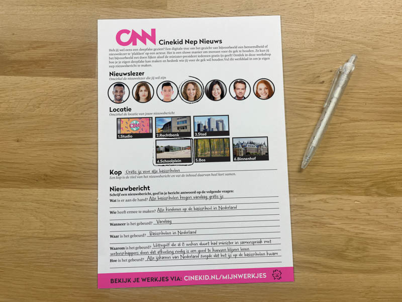 Werkblad voor het maken van een nepnieuwsbericht door inzet van deepfake wordt hun eigen gezicht vervangen door het ander.